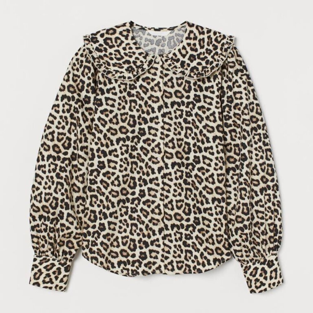 Leopard Peter Pan Collar Blouse